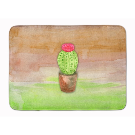Carolines Treasures Cactus Green & Brown Watercolor Machine Washable Memory Foam Mat BB7365RUG